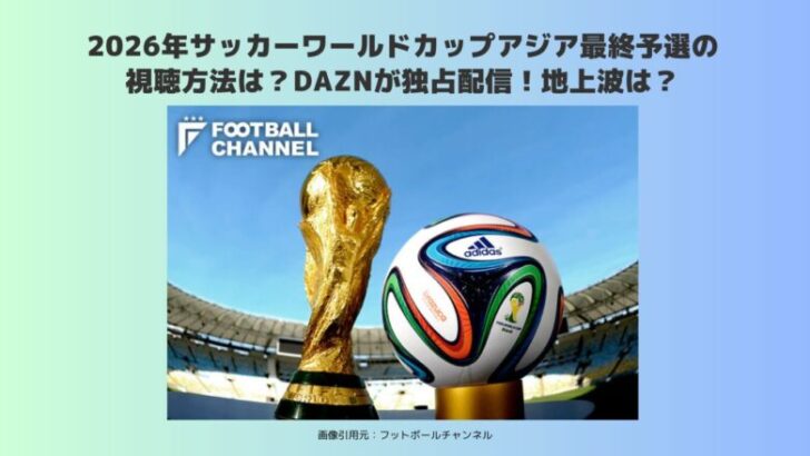 サッカー　アジア最終予選　視聴方法